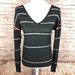 Caslon Lightweight Striped V-Neck Sweater Size XS EUC